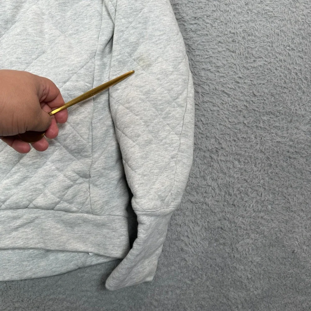 Lululemon Hill and Valley Mock Neck‎ Quilted Half Zip Pullover Grey Size 4 Warm
